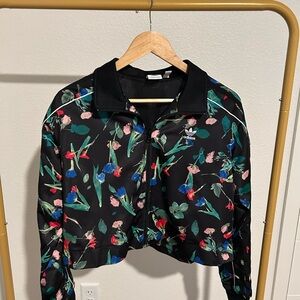 adidas Originals Women's Black Multicolor Floral Bomber Jacket
